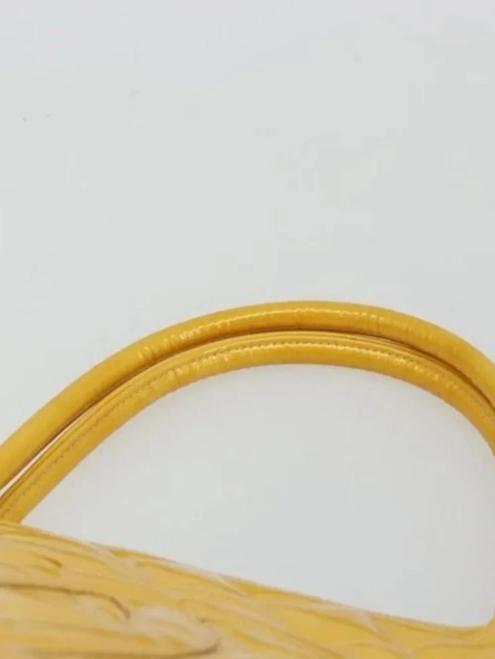CHANEL Standard Tote Bag Patent leather Yellow CC Auth 177242